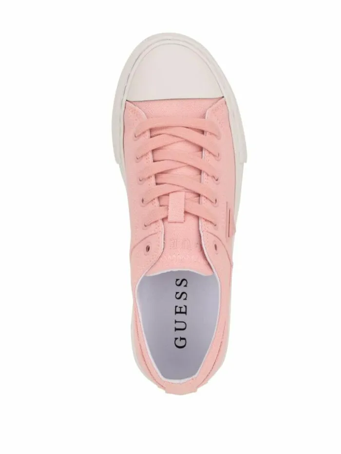 Women GUESS Sneakers Pranze LowTop Canvas Sneakers Light Pink