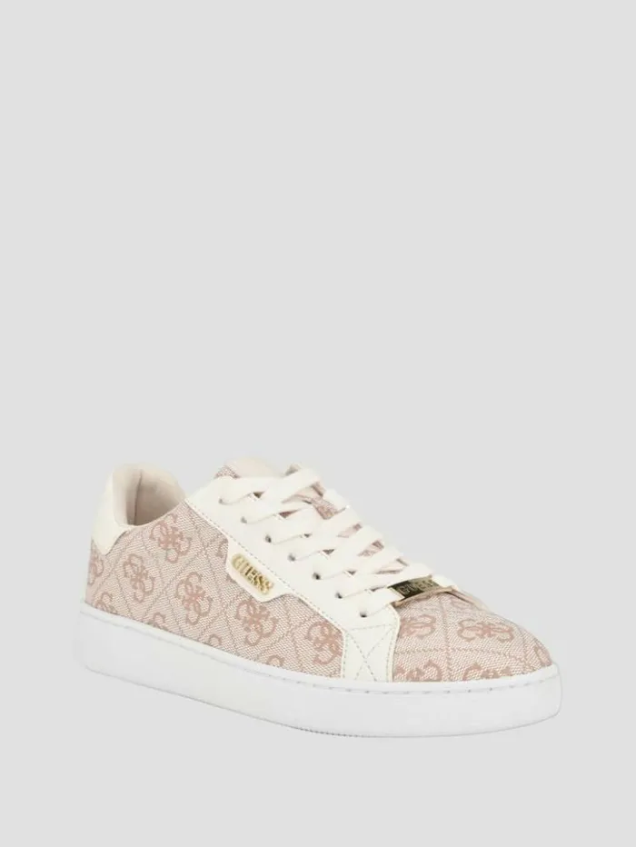 Women GUESS Sneakers Renzy Debossed Logo LowTop Sneakers Dark Natural
