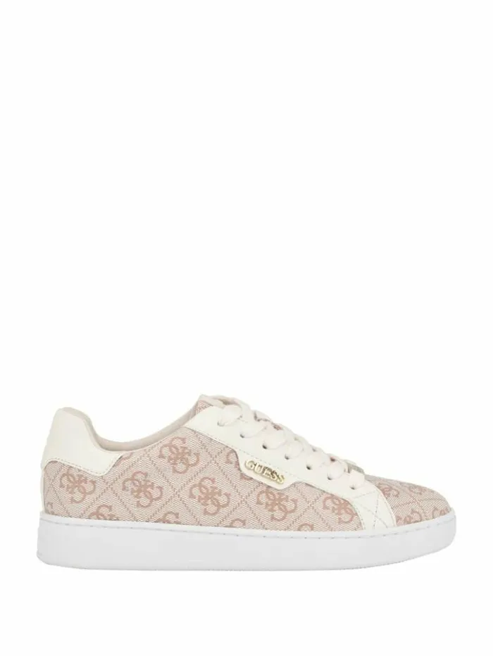 Women GUESS Sneakers Renzy Debossed Logo LowTop Sneakers Dark Natural