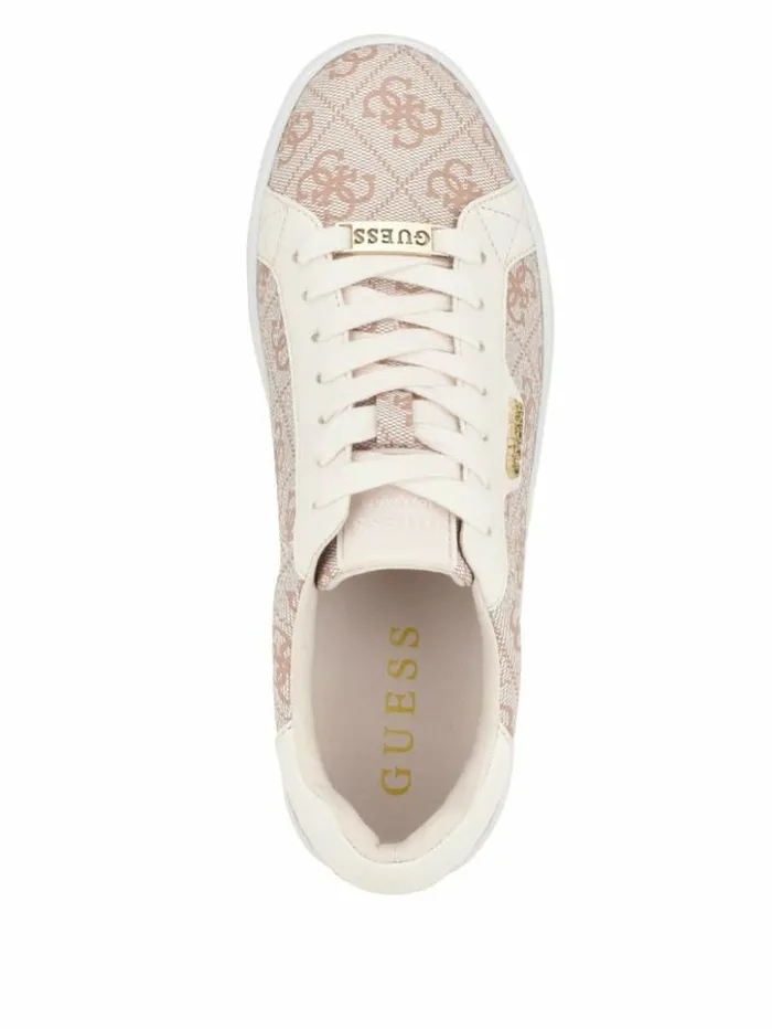 Women GUESS Sneakers Renzy Debossed Logo LowTop Sneakers Dark Natural
