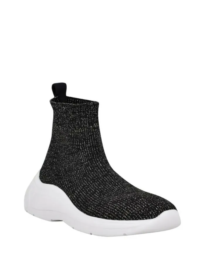Women GUESS Sneakers Sindera Shimmer Sock Sneakers Silver Multi Fabric
