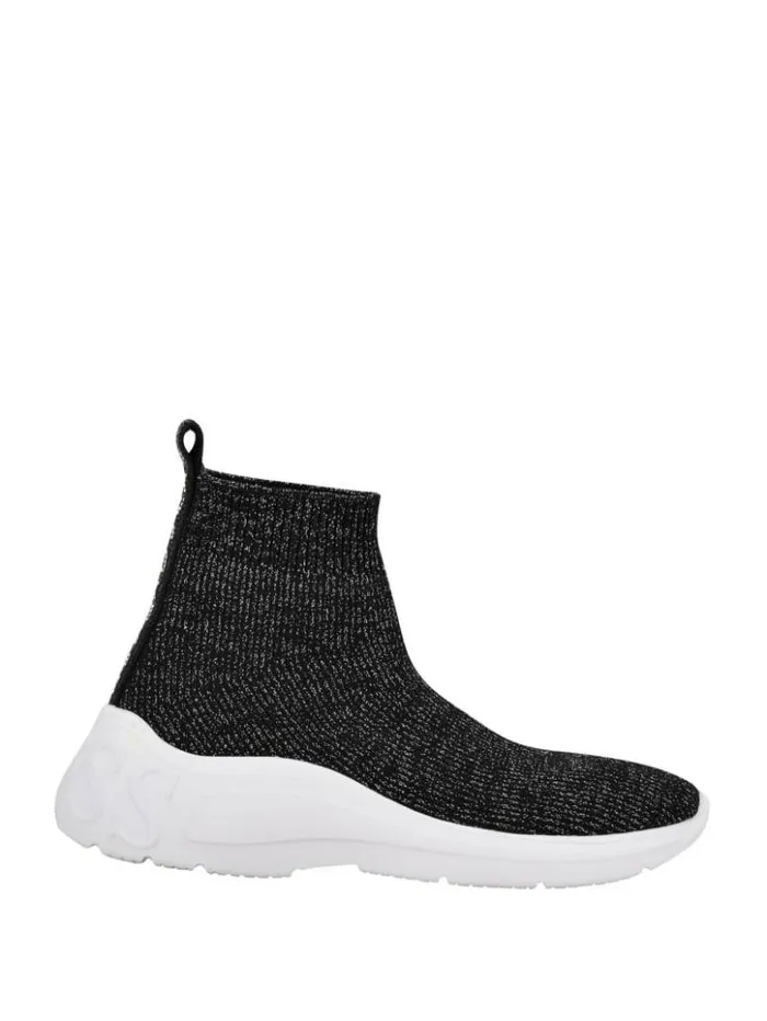 Women GUESS Sneakers Sindera Shimmer Sock Sneakers Silver Multi Fabric