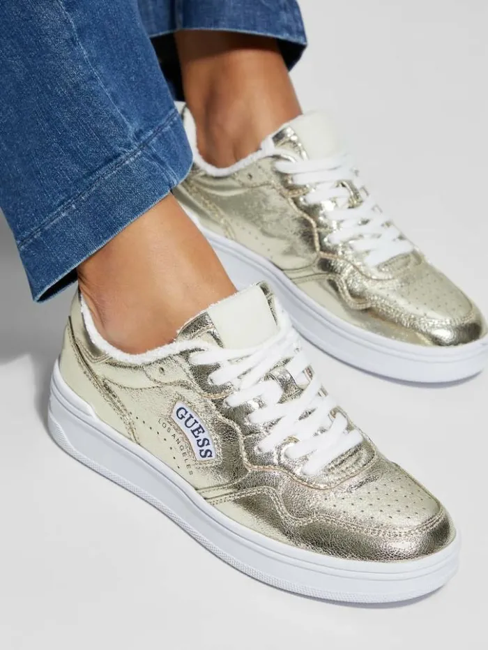 Women GUESS Sneakers Sybela LowTop Sneakers Gold