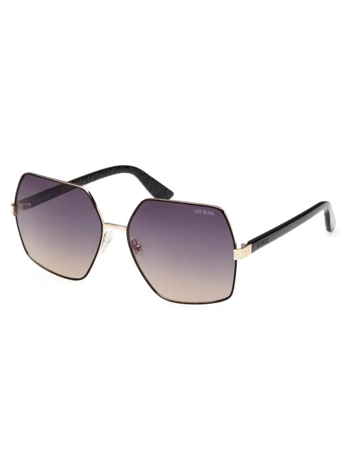 Women GUESS Sunglasses Aurora Oversized Trim Sunglasses 05b black