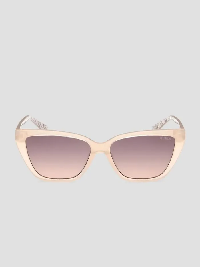 Women GUESS Sunglasses CatEye Signature G Sunglasses Blush