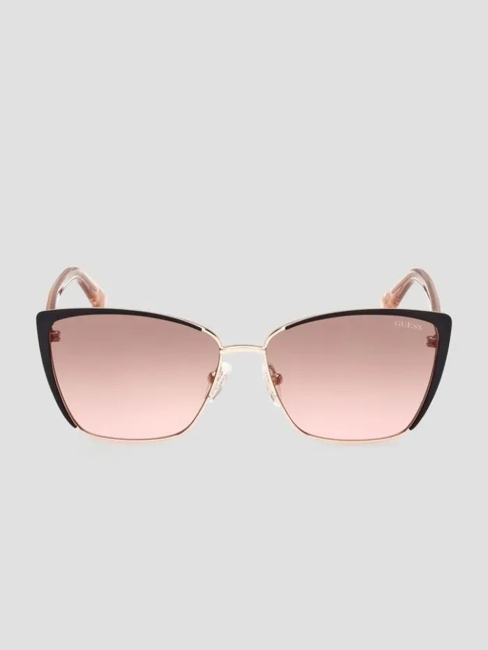 Women GUESS Sunglasses Cathy Glitter CatEye Sunglasses Rosegold