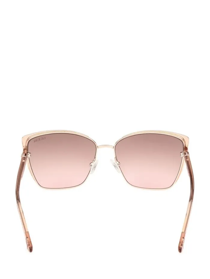 Women GUESS Sunglasses Cathy Glitter CatEye Sunglasses Rosegold
