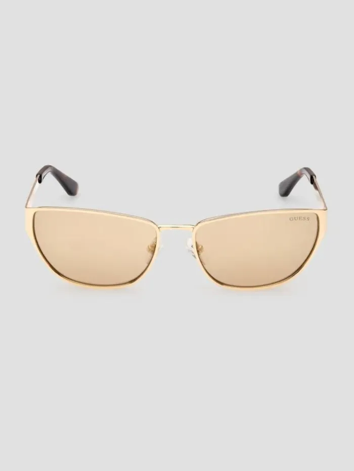 Women GUESS Sunglasses Gia Metal CatEye Sunglasses Gold Wtort Arm