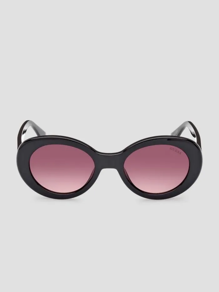 Women GUESS Sunglasses Navaeh Plastic Stone Sunglasses Black