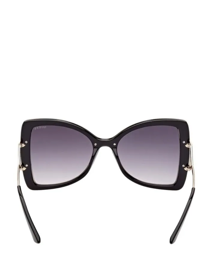 Women GUESS Sunglasses Oversized Butterfly Sunglasses Silver