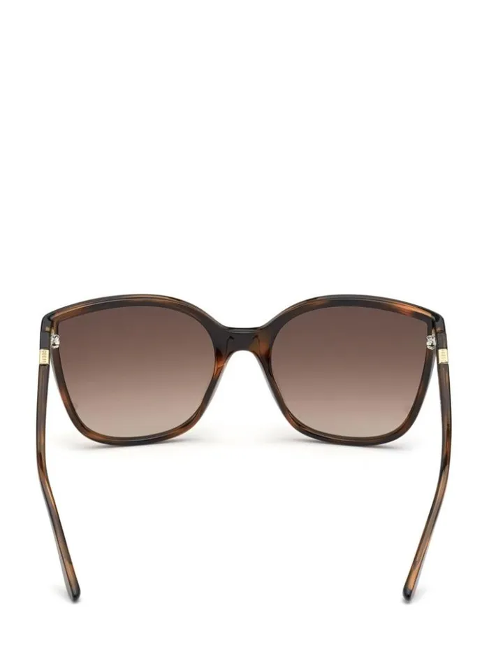 Women GUESS Sunglasses Oversized CatEye Sunglasses Dark Havanagradient Brn