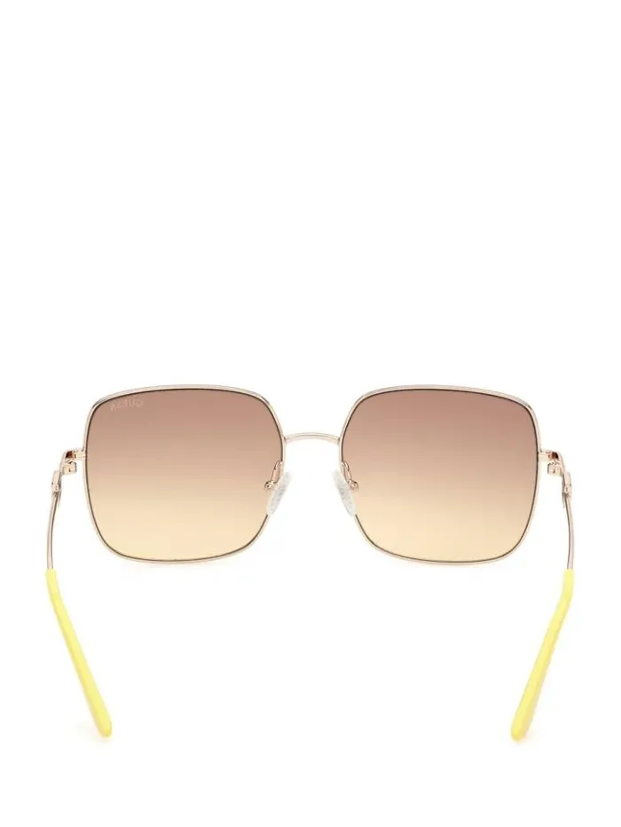 Women GUESS Sunglasses Oversized Square G Metal Sunglasses Tortoise