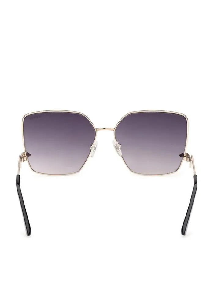 Women GUESS Sunglasses Oversized Square Zigzag Sunglasses 05b black