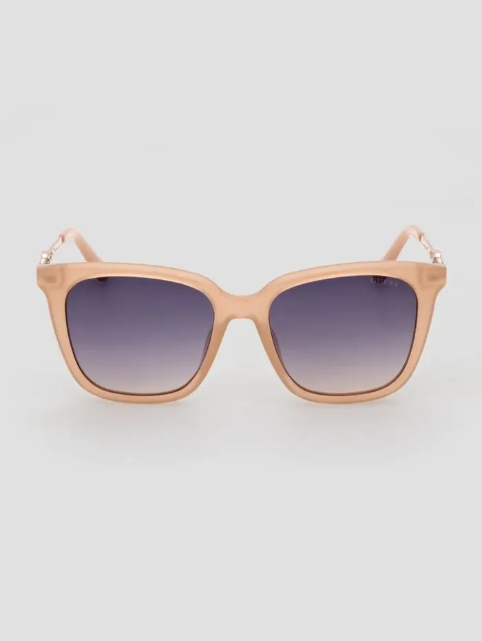Women GUESS Sunglasses Plastic Square G Sunglasses Blush