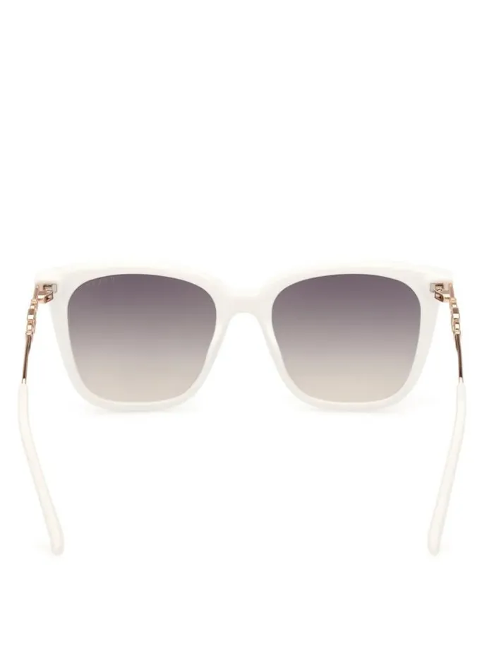 Women GUESS Sunglasses Plastic Square G Sunglasses White