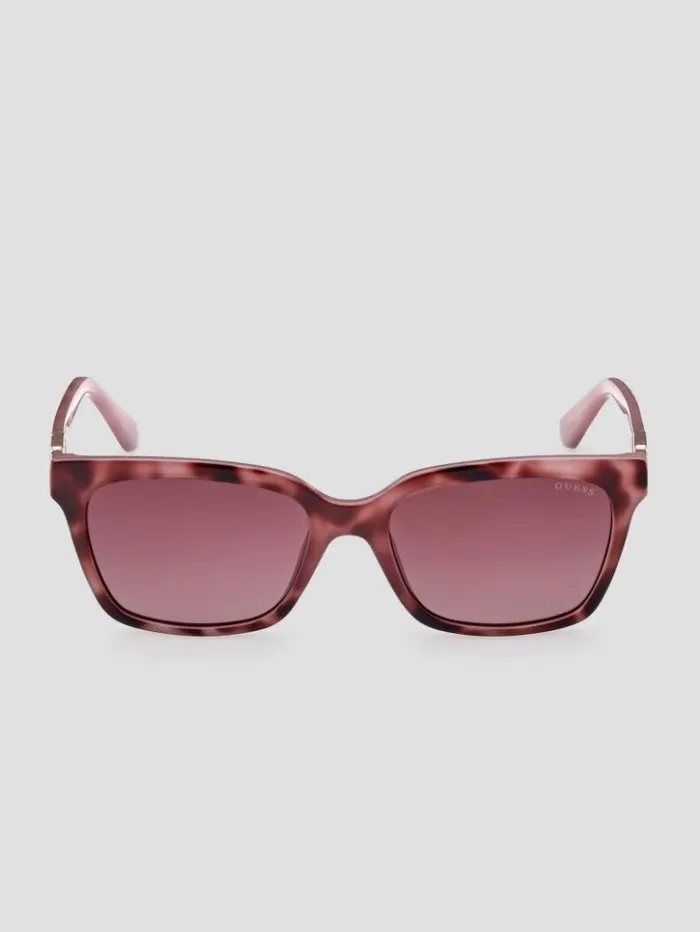 Women GUESS Sunglasses Square Plastic Sunglasses Purple