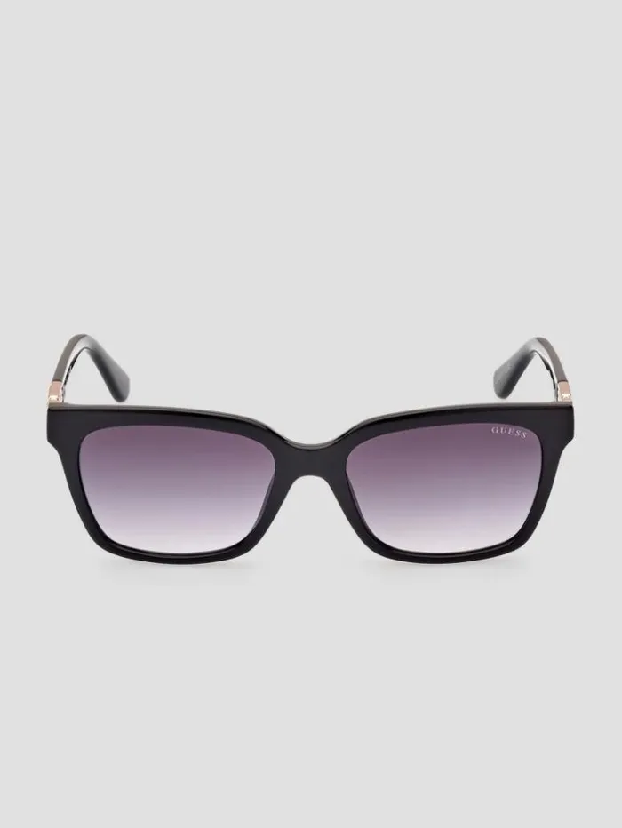 Women GUESS Sunglasses Square Plastic Sunglasses Silver