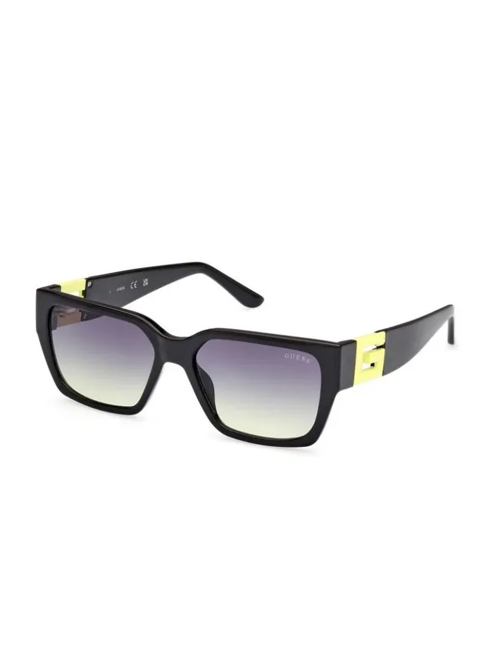 Women GUESS Sunglasses Square Sunglasses And Fabric Chain Set Black