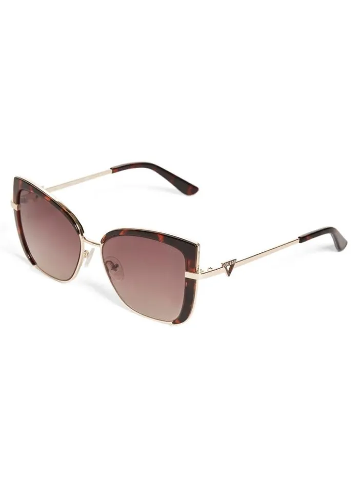 Women GUESS Sunglasses Tinted CatEye Sunglasses Dark Havanagradient Brn