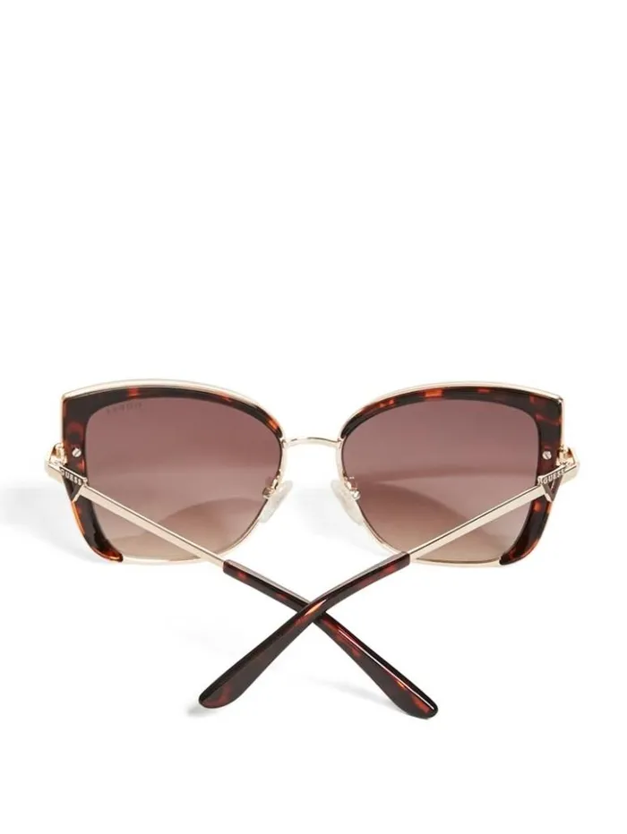 Women GUESS Sunglasses Tinted CatEye Sunglasses Dark Havanagradient Brn