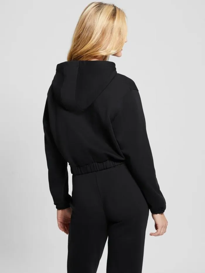 Women GUESS Sweaters and Knits Eleanora Cropped Hoodie Black