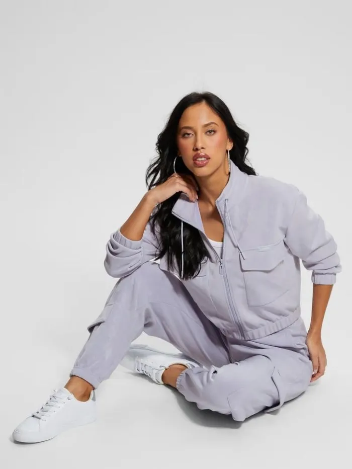 Women GUESS Sweaters and Knits Euphemia Cargo ZipUp Sweater Glacier Sea Blue Women GUESS Sweaters and Knits Euphemia Cargo ZipUp Sweater Glacier Sea Blue