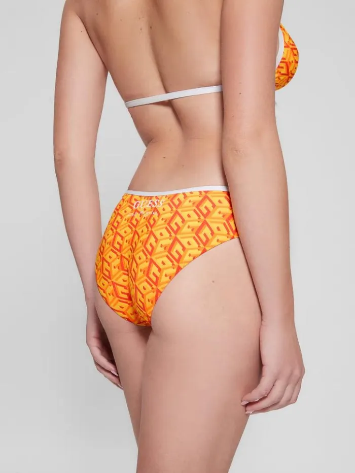 Women GUESS Swimwear GCube Sporty Chic Bikini Bottom G Cube Tart Yellow