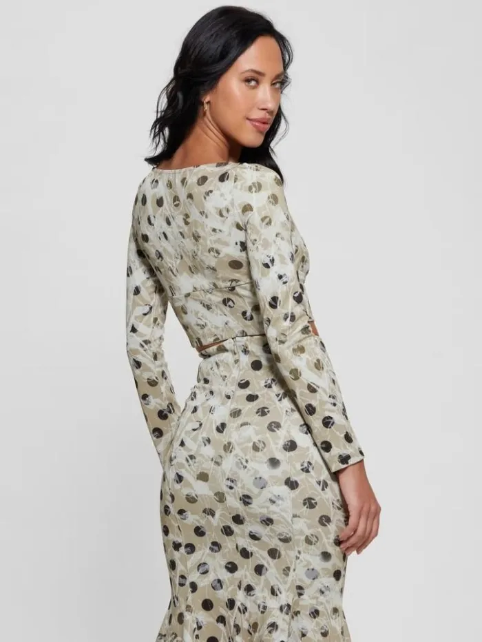 Women GUESS Tops Amy Crop Top Sandy Polka Dots