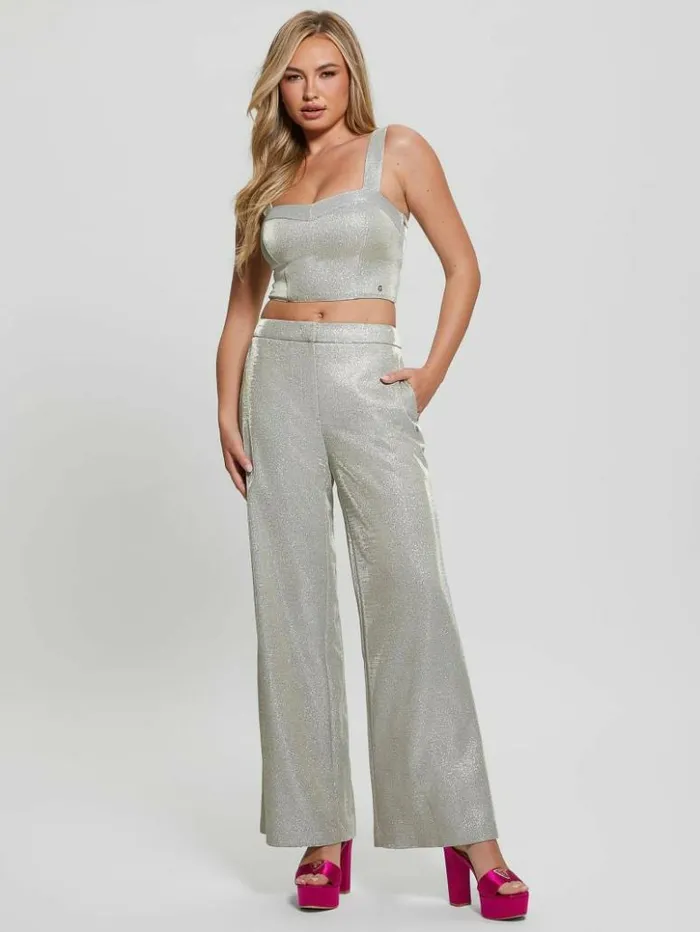 Women GUESS Tops Bianca Shimmering Top Champagne