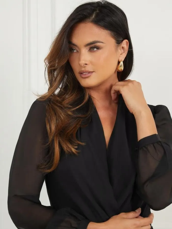 Women GUESS Tops Daria Bodysuit Black