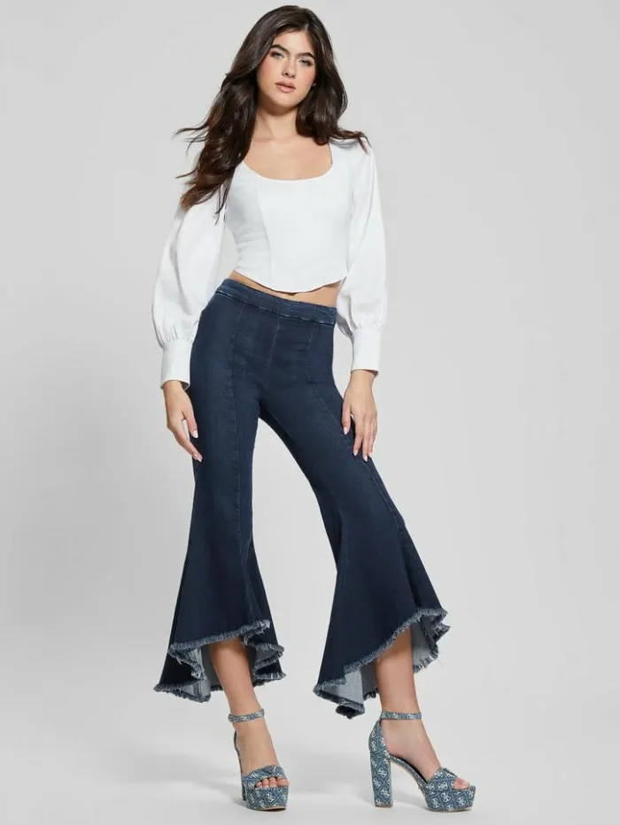Women GUESS Tops Eco Isabel Corset Top Pure White