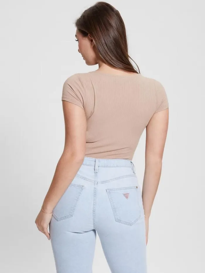 Women GUESS Tops Eco Karlee Henley Tee Light Rum