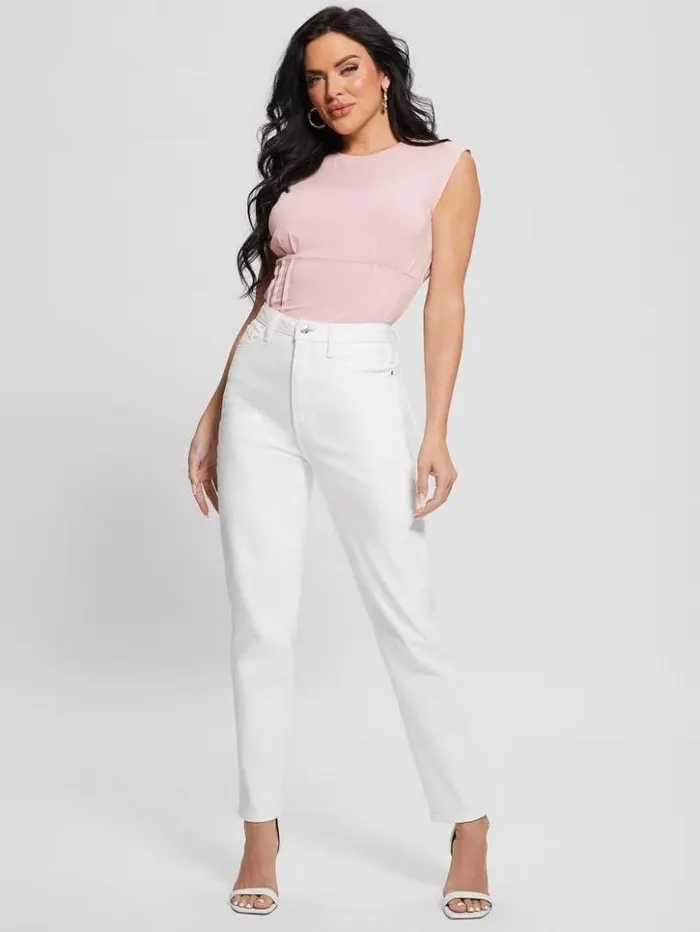 Women GUESS Tops Eco Karmen Corset Tee Mauvelous