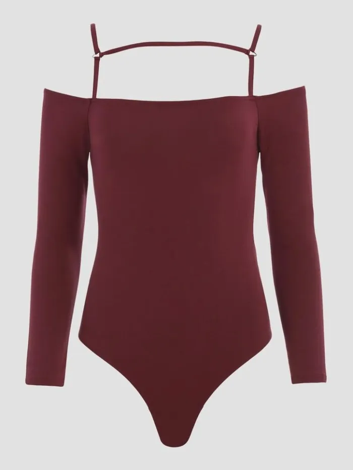 Women GUESS Tops Eco Malaya Harnessed Bodysuit Mystic Wine