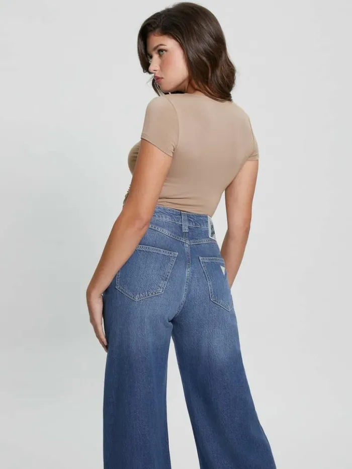 Women GUESS Tops Eco Rayla Ruched Top Silk Taupe