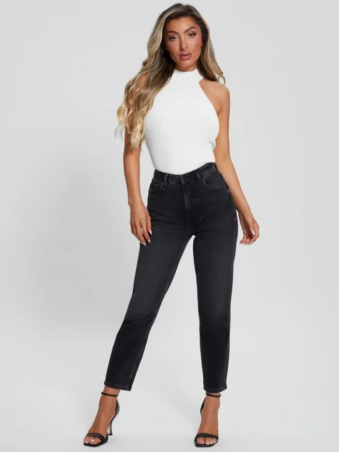 Women GUESS Tops Eco Shayna Mock Neck Top Dove White