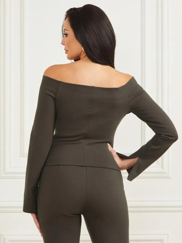 Women GUESS Tops Eilish Top 344 Olive Branch