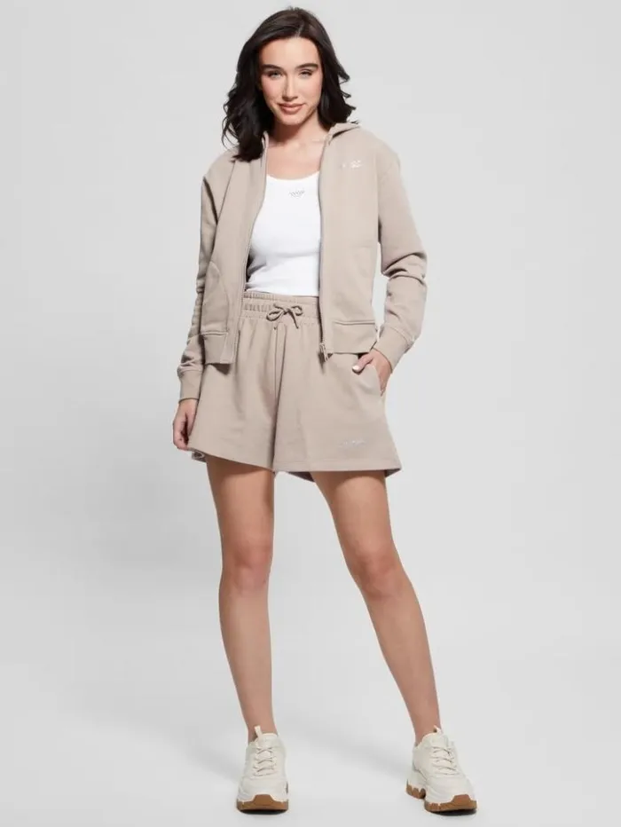 Women GUESS Tops Eleanora Zip Hoodie Summer Clay