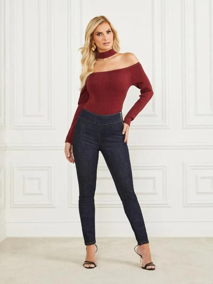 Women GUESS Tops Gabriela Sweater Top Vino