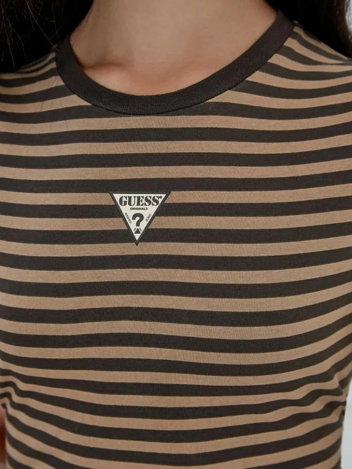 Women GUESS Tops GUESS Originals Core Striped Baby Tee Garrafa Multi