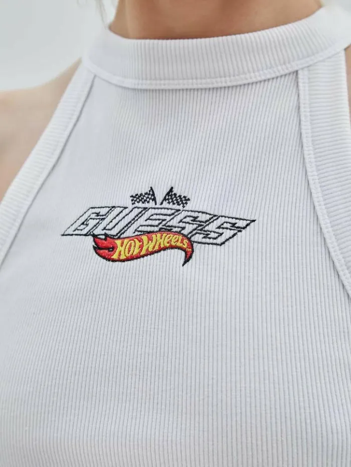 Women GUESS Tops GUESS Originals X Hot Wheels Logo Tank Pure White