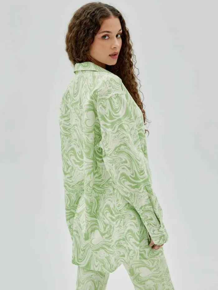 Women GUESS Tops GUESS Originals X J Balvin AOP Shirt Green Spring Multi