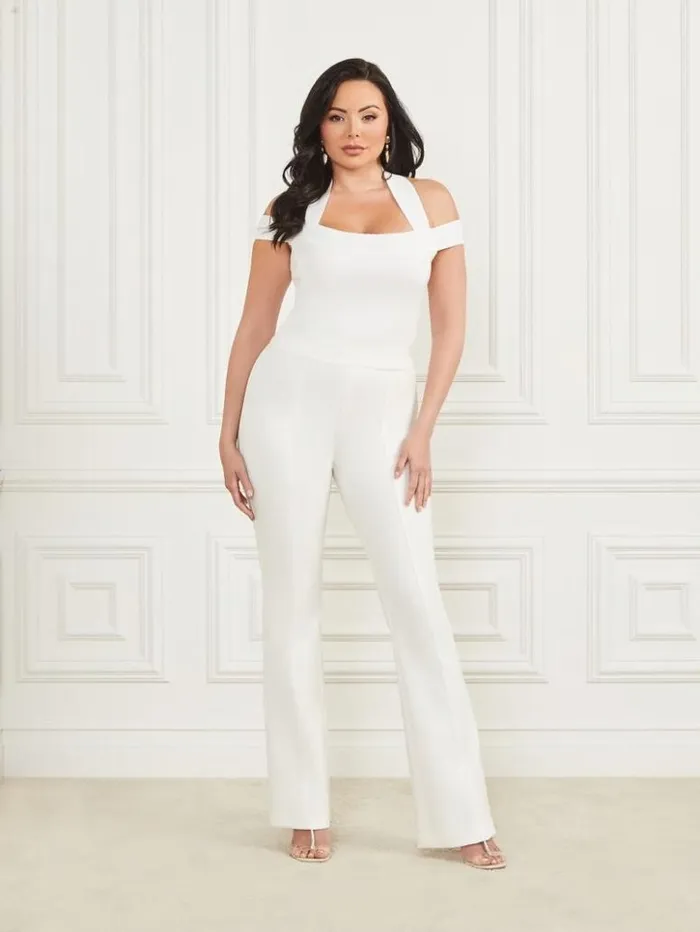 Women GUESS Tops Justine Sweater Top Pale Pearl