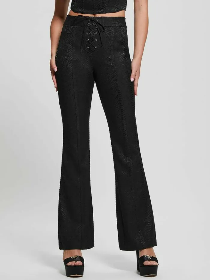 Women GUESS Tops Kiersten LaceUp Pants Black