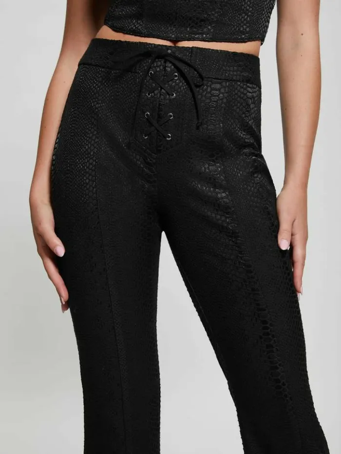 Women GUESS Tops Kiersten LaceUp Pants Black