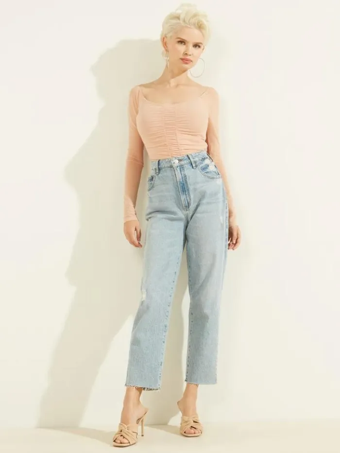 Women GUESS Tops Kimbra Mesh Top Rose Bliss