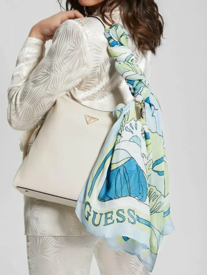 Women GUESS Tops Lila Floral Scarf Green Multi