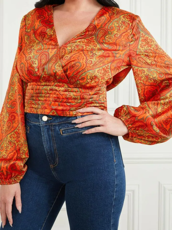 Women GUESS Tops Morris Paisley Top Morris Paisley Print
