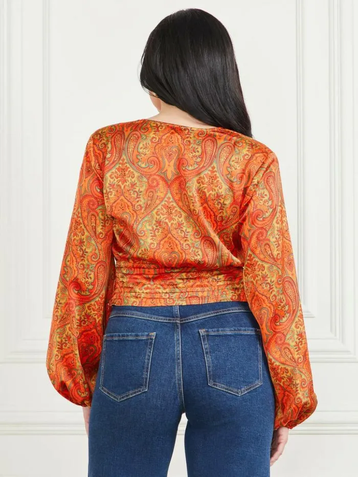 Women GUESS Tops Morris Paisley Top Morris Paisley Print