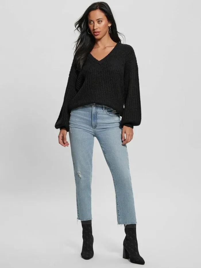 Women GUESS Tops Nara WoolBlend Sweater Black